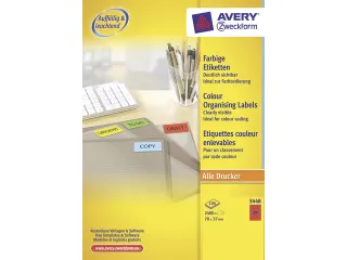 etiket Avery ILK 70x35mm 100 vel 24 etiketten per vel rood - 1