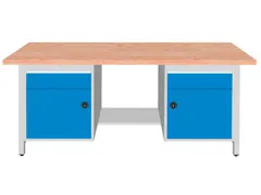 établi HxlxP 860x2000x750mm piètement RAL3003 faces avant RAL3003