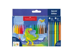 Viltstift FC Dino 18x stand. Kleur+3x metallic kleur+ 3x neon kleur in