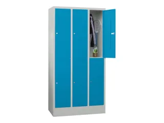 lockerkast,HxBxD 1850x900x500mm,3x2vakken,RAL7035,front RAL5012 - 2