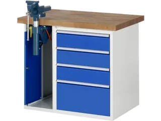 werkbank,HxBxD 890x1000x700mm,beukblad,draagverm. 750kg,2containers - 1