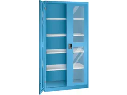 vitrinekast 1950x1000x580mm 4xStalen bodem key lock sokkel RAL5012