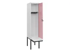 locker met bank,HxBxD 1950x400x815mm,1vak,vak B 400mm,draaigrendel