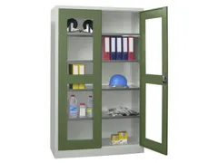 Vitrinekast Hxbxd 1950x1200x500mm Draaideuren Ral7035 Front Ral6011