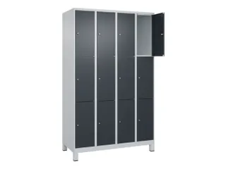 lockerkast,HxBxD 1950x1200x500mm,4x3vakken,vak B 300mm,cil.-slot - 1