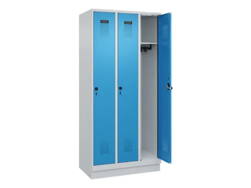locker,HxBxD 1950x900x500mm,3vak,vak B 300mm,draaigrendel,sokkel