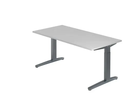 In hoogte verstelbaar bureau,HxBxD 680-850x1600x800mm,blad grijs