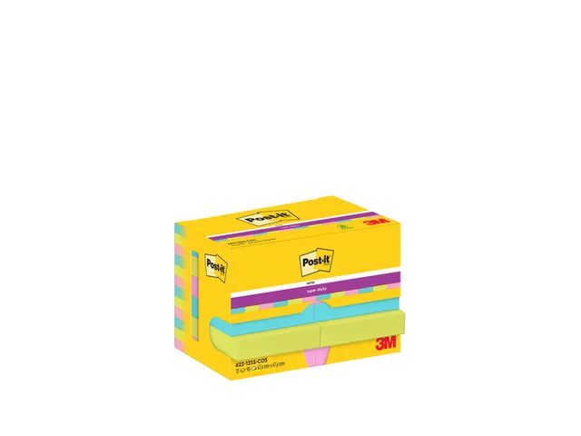 Memoblok Post-it 622 Super Sticky 47,6x47,6mm Cosmic 12 stuks