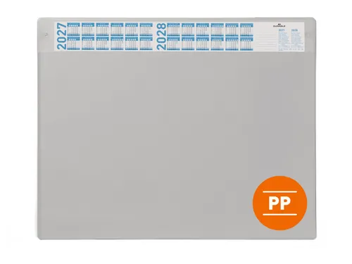 Durable Schrijfonderlegger 65x48cm kalender Grijs met PP afdekvel