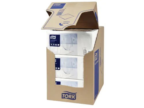 Servetten Tork 477534 Cocktail 2-laags 24x24cm wit 1/4 vouw 200st.