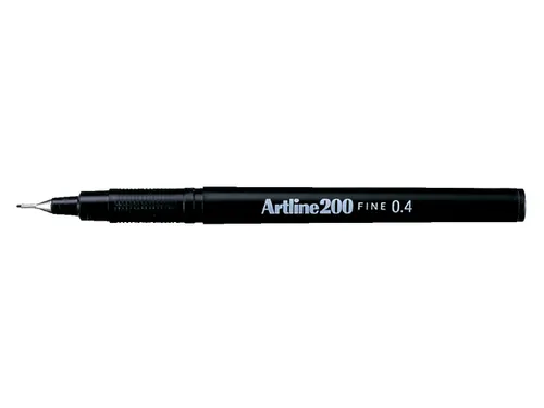 Fineliner Artline 200 rond fijn zwart