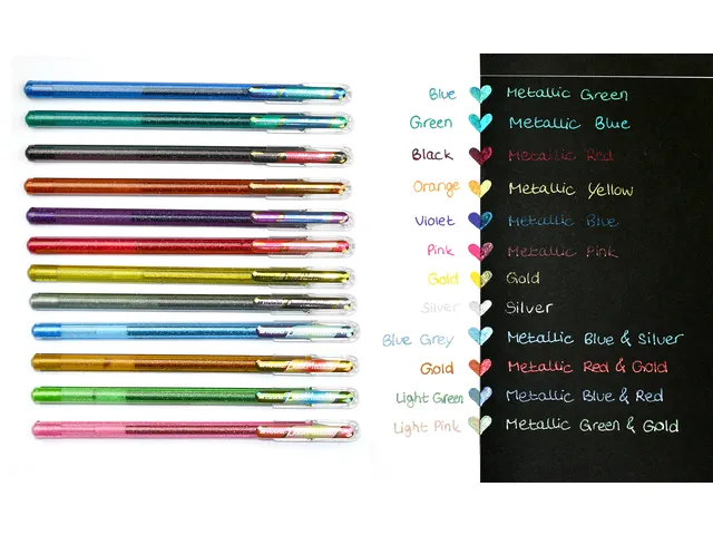 Gelschrijver Pentel K110 Dual medium metallic assorti 8 kleuren