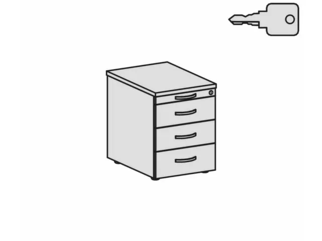 mobiel ladeblok,HxBxD 570x430x600mm,3lade(n),lichtgrijs