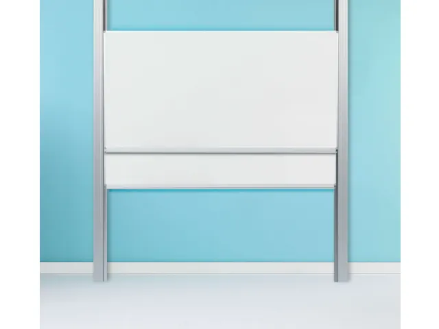 Schoolbord Dubbelvlaksbord 100x250cm Verstelbaar Kolom Wit Emaille