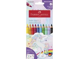 Kleurpotlood Faber-Castell Jumbo Grip Unicorn 8+2 incl. stickervel - 1