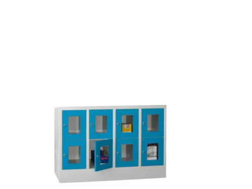 lockerkast,HxBxD 855x1200x500mm,4x2vakken,RAL7035,front RAL5012