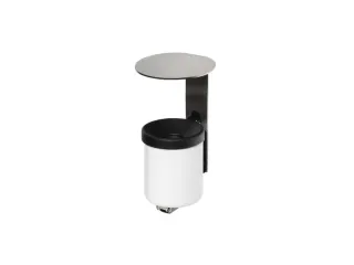 Wandasbak 0.6 liter HxØ 210x90mm Ral9016 Wit Staal Overkapping Rvs - 1
