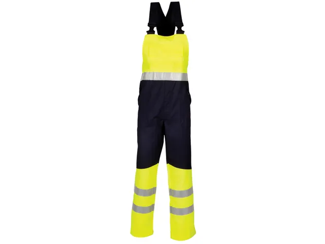 Salopette américaine HAVEP 20007 jaune fluo/bleu marine Taille 48