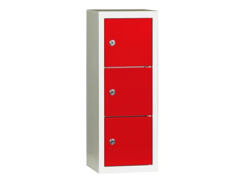 lockerkast,HxBxD 598x225x200mm,1x3vakken,RAL7035,front RAL3000