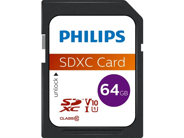 Philips Ultra Speed SDXC Geheugenkaart 64GB UHS-I U1 V10 Class 10