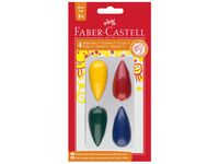 waskrijt Faber-Castell druppelvormig 4 stuks blister