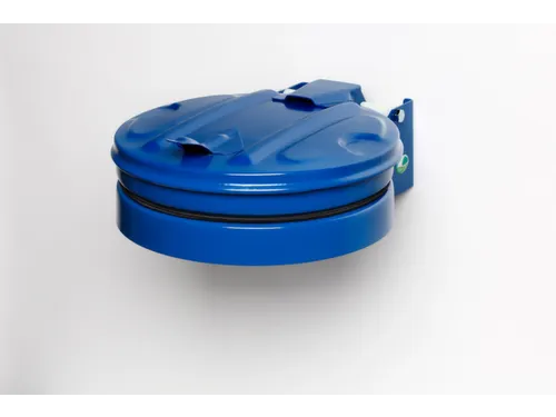 Afvalverzamelaar 120 Liter Wand Plaatstaal Met Deksel Blauw