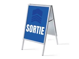 Stoepbord A1 complete set met print "SORTIE" Blauw