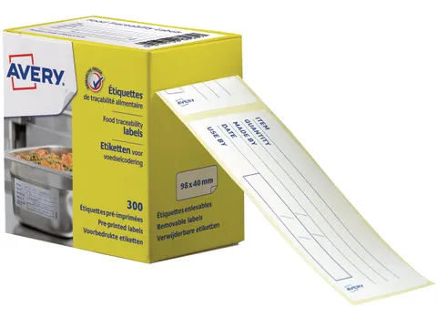 etiketten voedselcodering 98 x 40 mm 300 stuks Engels