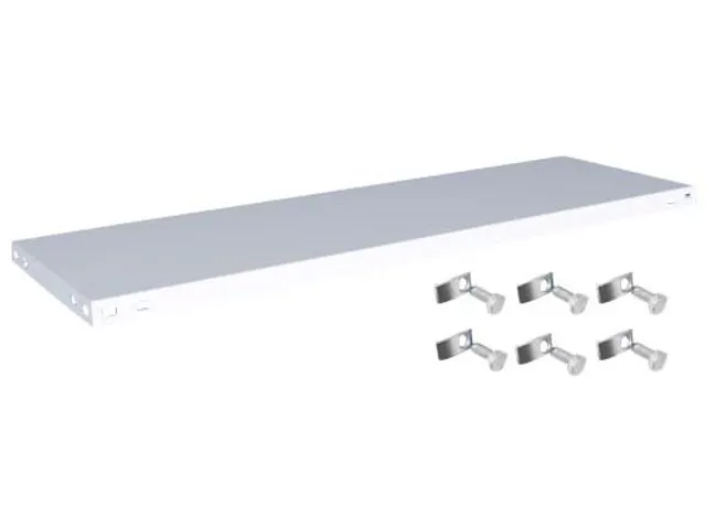 legbord,v. magazijnstelling,BxD 1300x400mm,vakl. 200kg,staal,RAL7035