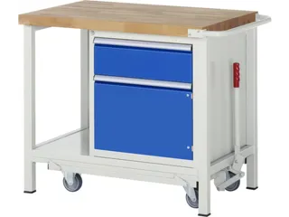 Werkbank Hxbxd 880x1000x700mm Beukenhouten Werkblad 1lade Kast - 1