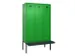 locker met bank,voor scheiding van kleding,HxBxD 2120x1200x815mm,3vak