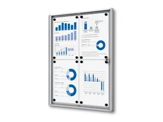 Vitrinebord Quantore voor binnen 4x A4 zilver - 2
