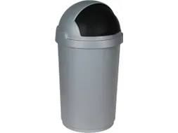 Roll Bulletbin 50 Liter Afvalbak Zilver Antraciet