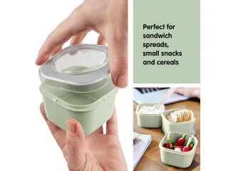 #*Lunch set Groen Sigma home food set 3 stuks9,3 x 9,3 x 16,7 cm - 5