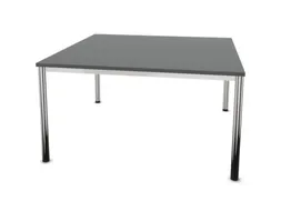 vergadertafel 74x140x140cm vierkant 4voeten verchroomd MS-donkergrijs
