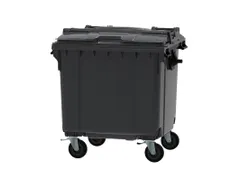 Container 1100 liter split deksel Grijs Kunststof