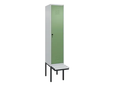 locker met bank,HxBxD 2120x400x815mm,1vak,vak B 400mm,draaigrendel