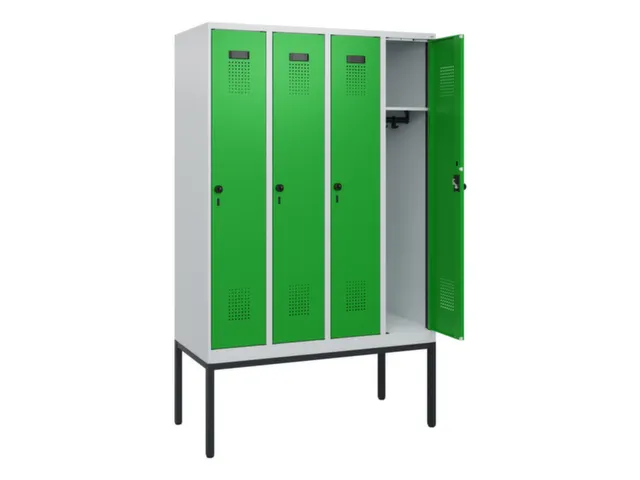 schoollocker,HxBxD 1950x1200x500mm,4vak,vak B 300mm,draaigrendel