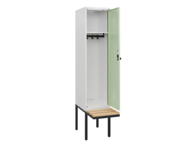 locker met bank,HxBxD 1950x400x815mm,1vak,vak B 400mm,draaigrendel