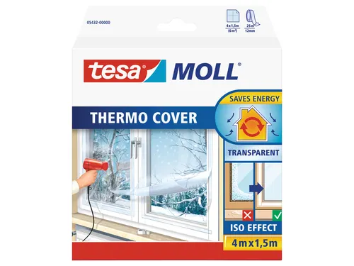 Isolatiefolie tesaMOLL 05432 Thermocover 4x1.5m transparant