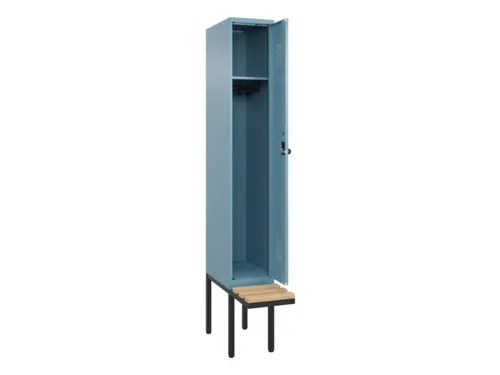 locker met bank,HxBxD 2120x300x815mm,1vak,vak B 300mm,draaigrendel