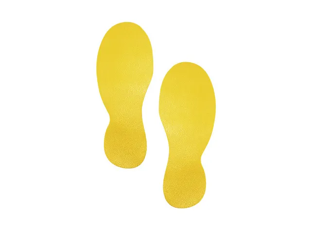 Vloermarkeringssticker Voet Geel 90x240mm