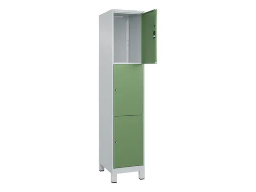 lockerkast,HxBxD 1950x400x500mm,1x3vakken,vak B 400mm,cil.-slot,voeten