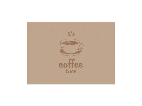 Placemat 45x32cm PVC Koffie Tijd Lichtbruin 6 Stuks