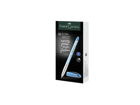 Balpen Faber-Castell K-One 0.7 blauw doos 10 stuks