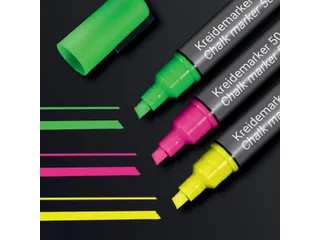 Krijtstift Sigel set 3kleuren; roze, groen en geel wig punt 1-5 mm - 1