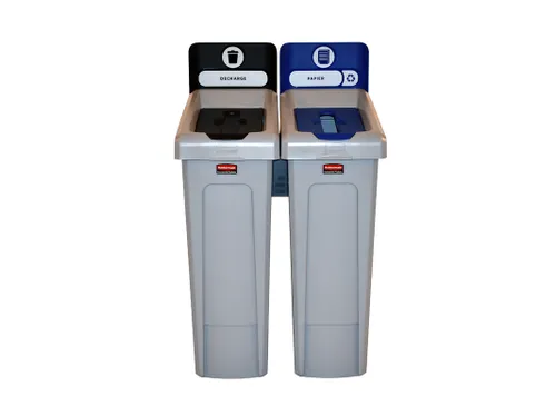 Slim Jim Recyclingstation Frans Deksel Gesloten Zwart Papier Blauw