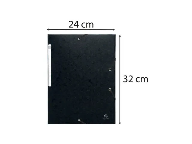 Elastomap A4 glanskarton 3 kleppen monobloc-Zwart