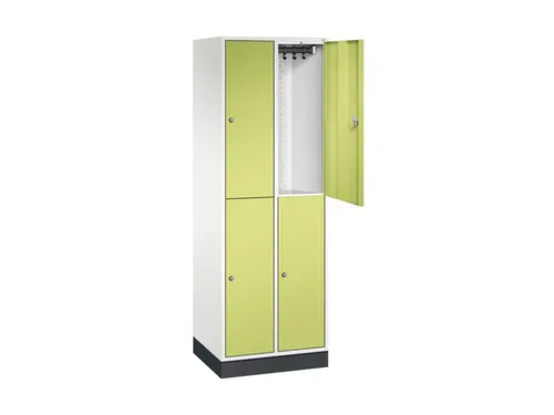 Dubbeldekse garderobekast,HxBxD 1950x620x500mm,2x2vak.,vak B 260mm