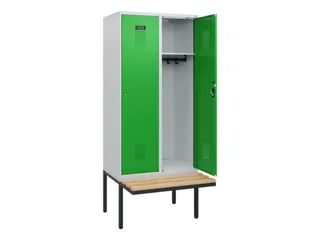 locker met bank,HxBxD 1950x800x815mm,2vak,vak B 400mm,cilinderslot - 1